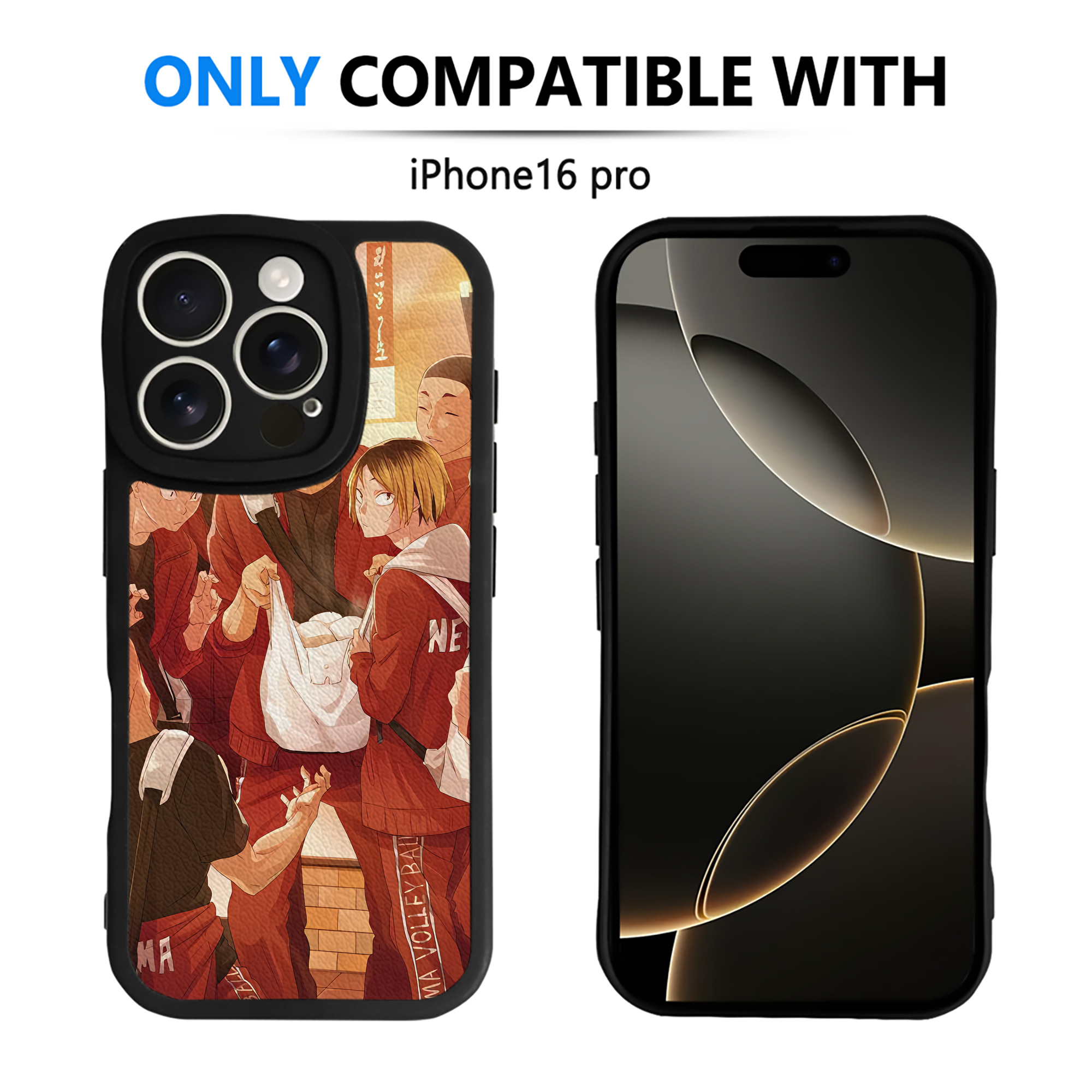 （画像用） ハイキュー!! Haikyu!! 【iPhone 16シリーズ対応】シリコンスマホケース（レザー調） 材質：シリコン